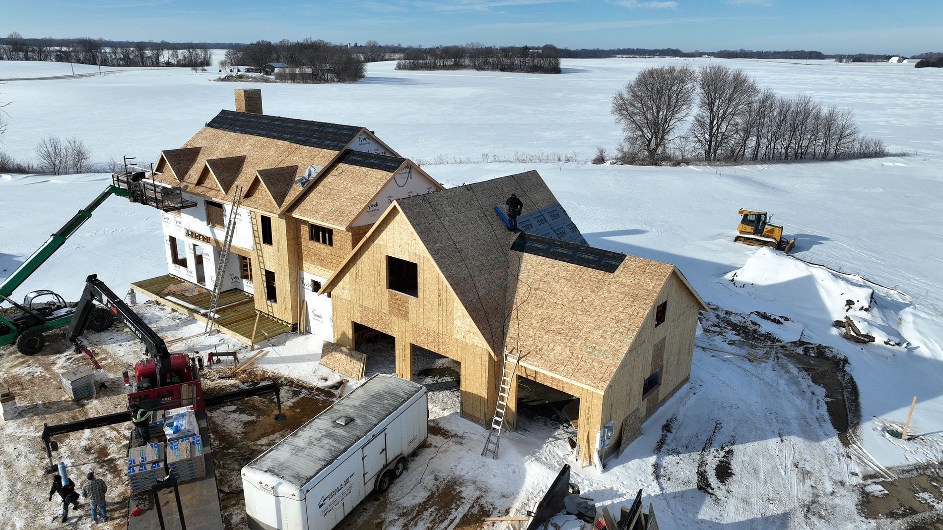 Aerial View — Roof Installation in Progress